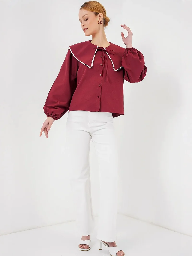 BIG DART BDART Poplin Baby Collar Shirt with Bow